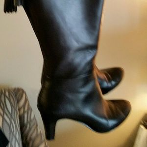 Black leather boots